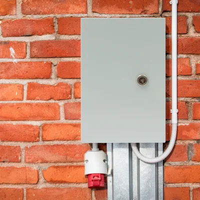 Boîtier électrique mural gris pour extérieur – image 2