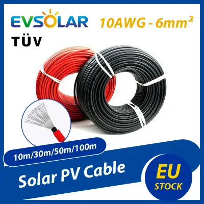 Câble solaire 6 mm² cuivre étamé, noir et rouge