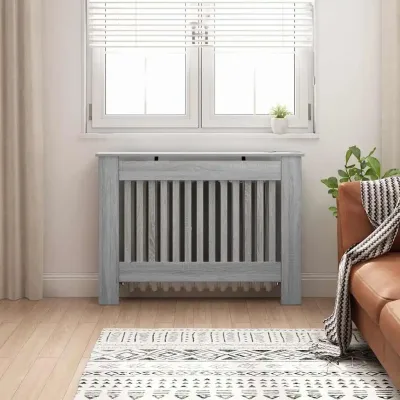 Cache-radiateur gris Sonoma en bois d'ingénierie
