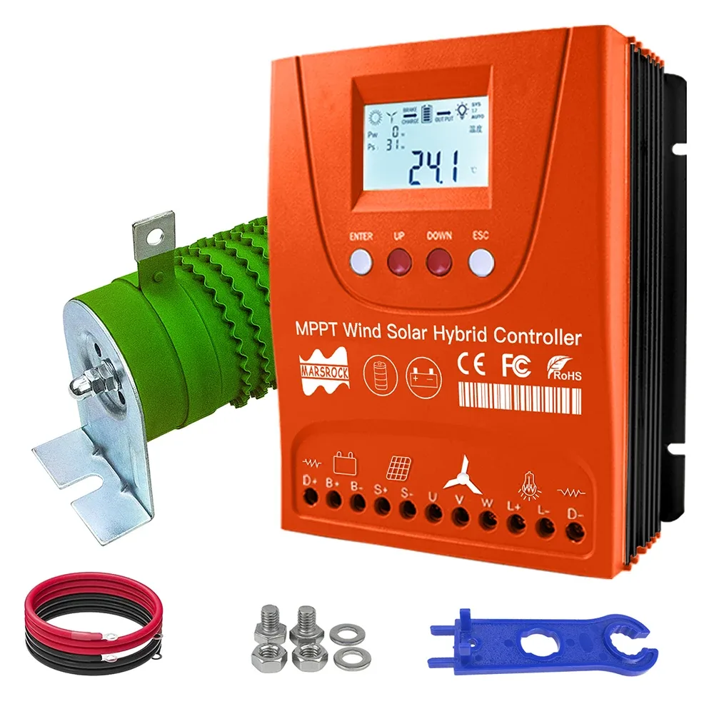 Contrôleur hybride éolien solaire à écran LCD