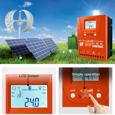 Contrôleur hybride éolien solaire à écran LCD – image 3