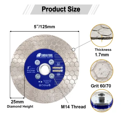 Disques de coupe diamant 125 mm, lot de 2 – image 3