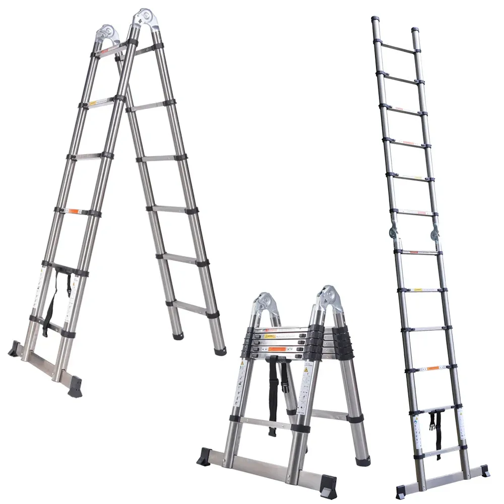Échelle télescopique en acier inoxydable 3,8 m