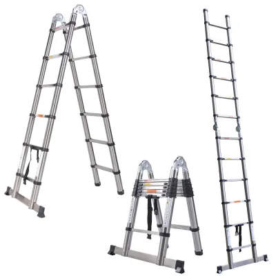 Échelle télescopique en acier inoxydable 3,8 m