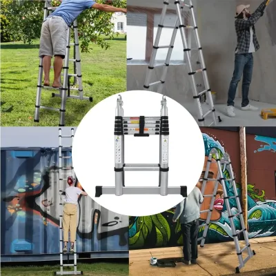 Échelle télescopique en acier inoxydable 3,8 m – image 3