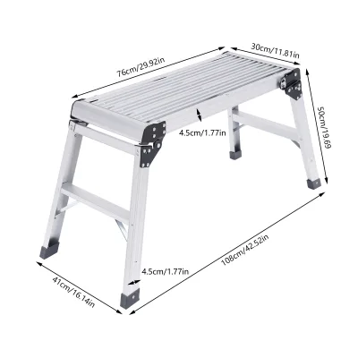 Escabeau à plate-forme pliant en aluminium – image 3