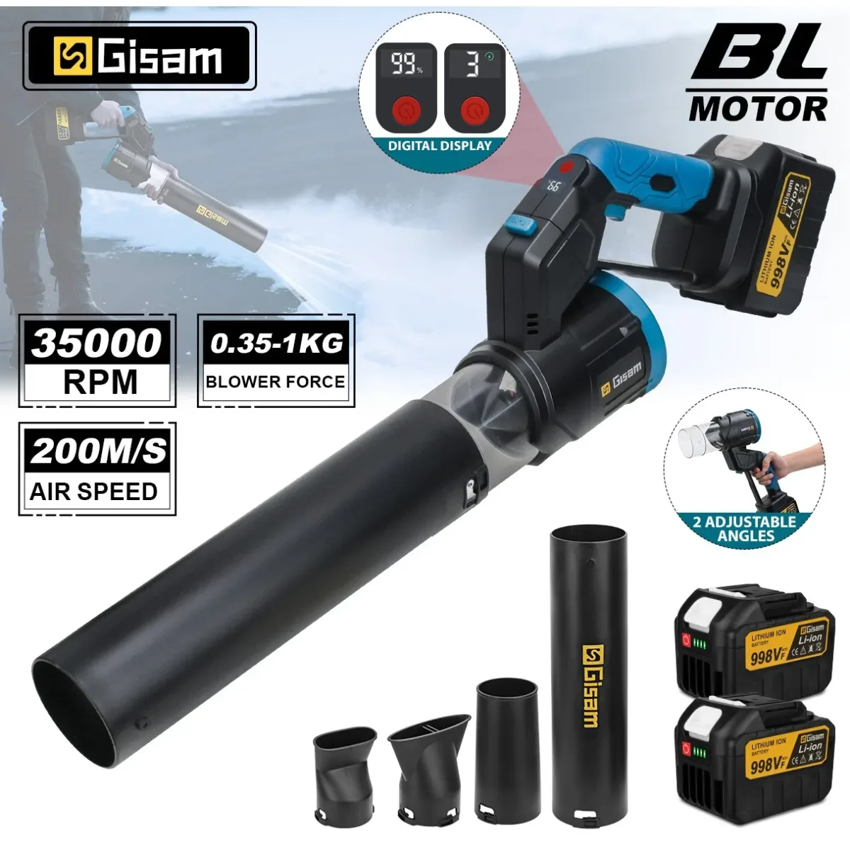 Souffleur sans balais 2 en 1 à batterie 18 V